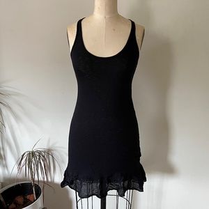 Womens Splendid 100% cotton size small S slip ruffle hem racer back black
